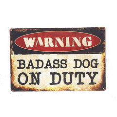 Security Warning Dog Tin signs