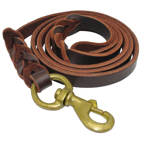 Braided Real Leather Dog Leash