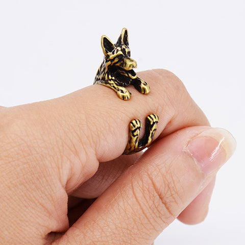 Retro Style German Shepherd Ring