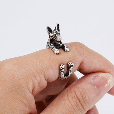 Retro Style German Shepherd Ring